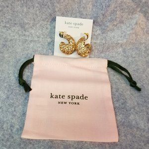 Kate spade Small Stone & Resin Pave Hoop Earrings